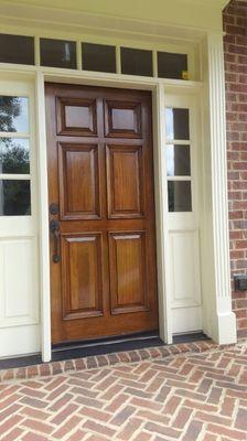 I finish this door about 8 years ago this customer chose to use our maintenance program which keeps it looking brand new