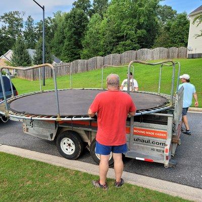 Just helping a customer with the trampoline move