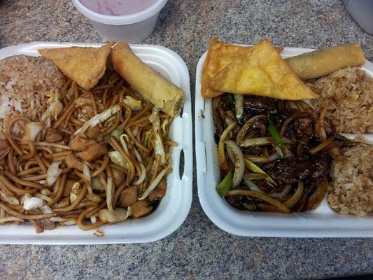 Chicken Lo Mein & Mongollian Beef Lunch Combos