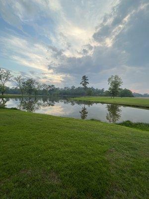 the pond looking west sunset