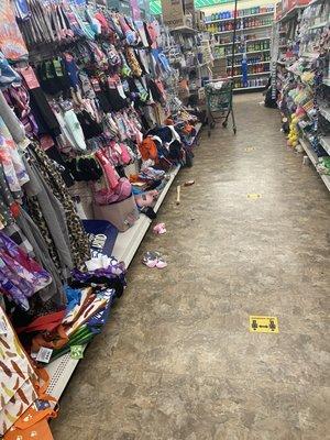 The aisles are always a mess