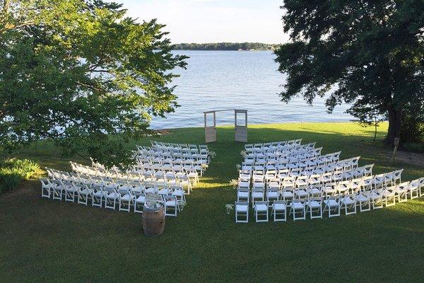 Ceremony with a lake view