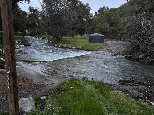 River to cross to get to campsites