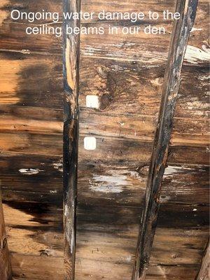 Water Damage Ceiling Beams