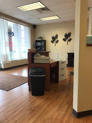 Reception desk @ Haircuts Plus.