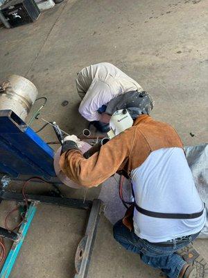 Welders have to be able to weld in all positions.