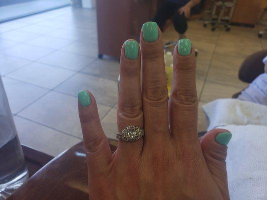 I love my nails. First mani/pedi in a year and a half. They did a wonderful job!!!!