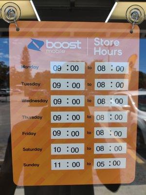 Store hours