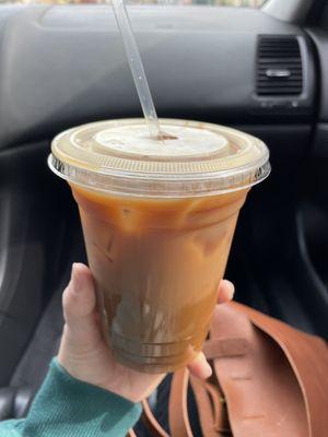 Iced latte with almond milk