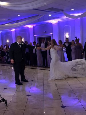 First dance on beautiful marble dance floor! With included up lighting, choice of color purple.