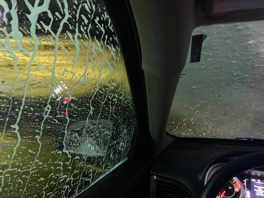 Inside the car wash