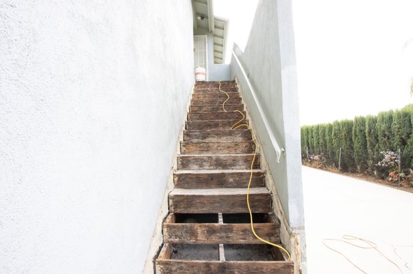 Old Stair Case stripped Before
 Pasadena