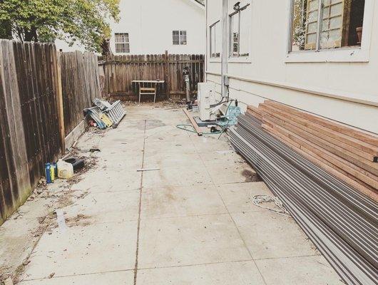 Before. An old and underused portion of back driveway.