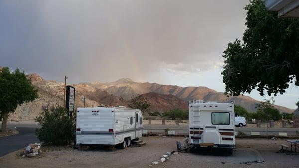 Rainbow from rare t-storm