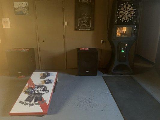 Darts anyone?  Or maybe just throw a bag or two and play some cornhole.  Either way, come on down and have some fun.