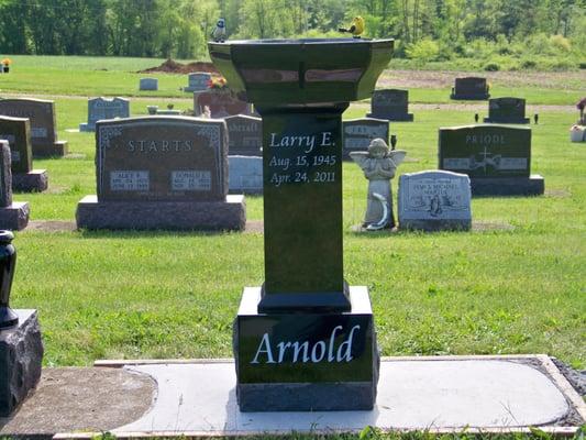 Birdbath and holds cremations