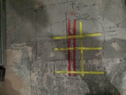 Verification of XYZ layout by our company showed PT  cables though  center mark of actual coring location ...