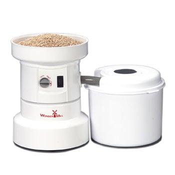 WonderMill  Grinds whole grains into fresh flour in about 4 minutes.
 Make fresh bread with fresh milled flour.