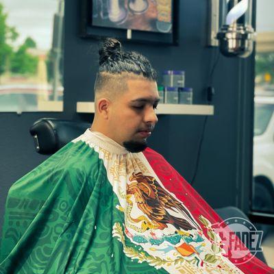 Mid Bald Fade with Bun