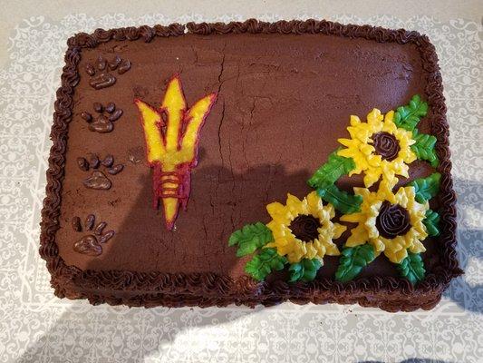 Dog loving ASU grad cake