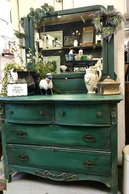 A refinished antique dresser.  My fave St. Patrick's Day inspired piece