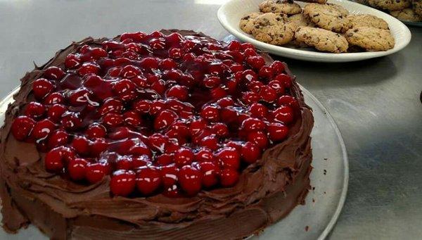 Black Forest Chocolate Cherry Cake and Fresh Baked Cookies!