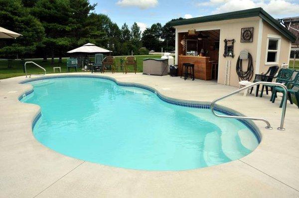 Our relaxing salt water swimming pool.