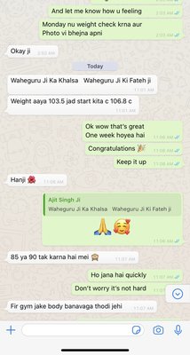 3 kgs lost in one week ..clients response