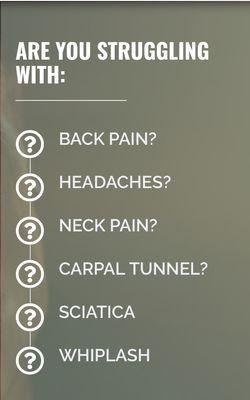 Type of injuries that chiropractor can help with the pain.