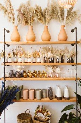 Vases, Vessels, and Dried Florals