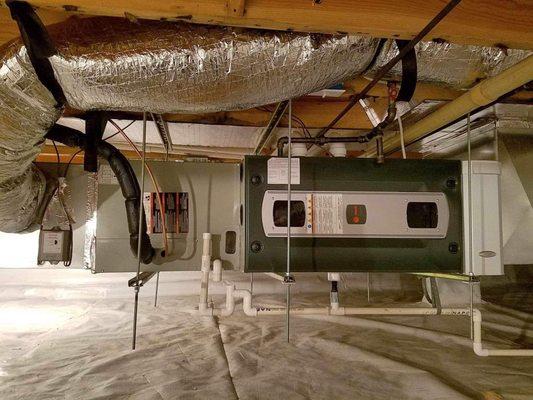 high efficiency furnace install with new ducting