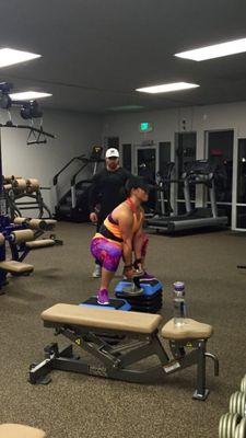 Client/Competitor Christina B getting her leg workout in