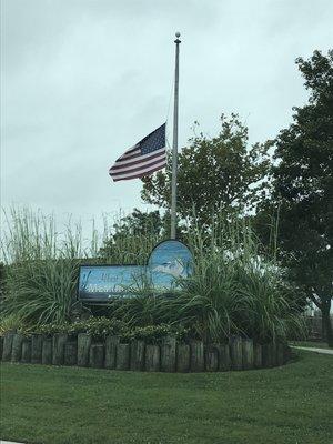 Half mast for Senator John McCain.