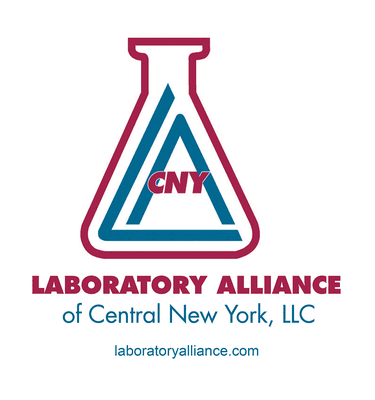 company logo of a flask with words Laboratory Alliance of Central New York