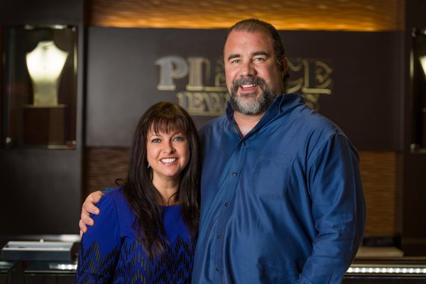 Lance & Melissa Pierce, owners. Lance is the master jeweler and completes all jewelry creation and repair personally.