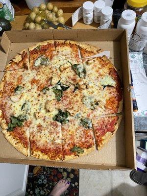 Large 2-topping/ Chicken and Spinach