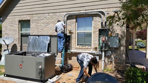 Installing a 30 KW GE Generator on a Home in Broken Arrow, OK.