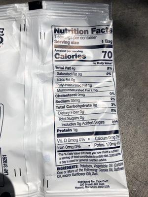 Nutritional information c2019