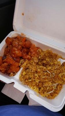 General tsos w/orange peels & fried rice.. blah