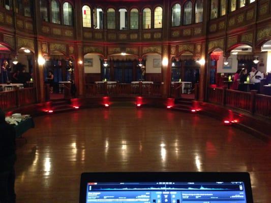 Event room uplighting in red. Stunning