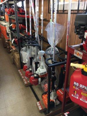 String trimmers. Mostly Maruyama couple of STIHL and TMC