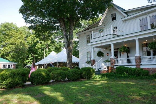 The perfect spot for your event! Indoor and outdoor seating with a lovely place for a tent