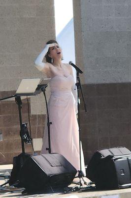 this young lady sang the Italian national anthem