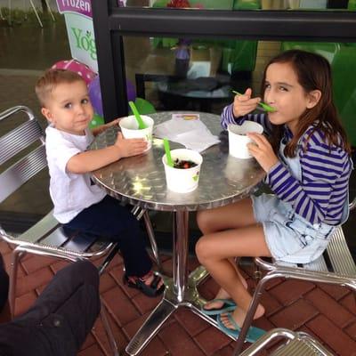 My babies enjoying their froyo