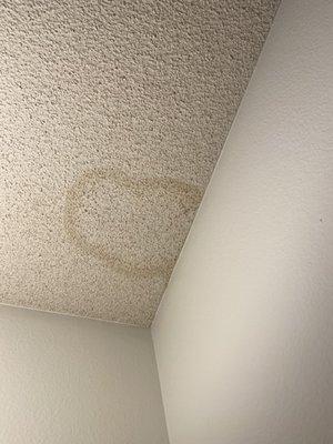 Water stains for the roof to the third floor to the second floor apartment