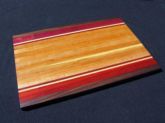 Cutting Board - made of Walnut, Maple, Purple Heart, Padauk, Cherry.