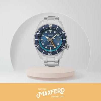 Make a splash with the Seiko Prospex 45mm Stainless Steel Diver's Watch! ‍