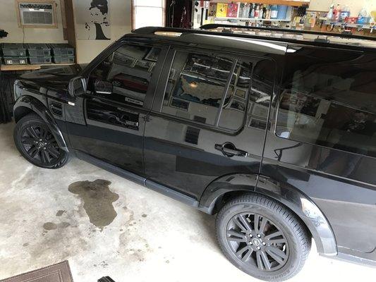 inside Andy's garage 20% tint, he did the front two windows rear had factory tint.  He matched the perfectly