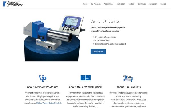 Vermont Photonics Optical Measurment Manufacturing