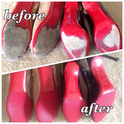 Before and after of my Louboutins